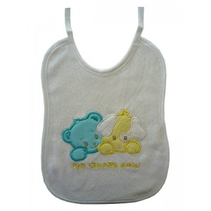 Terry Baby Bib with Dogs - Baby Boy